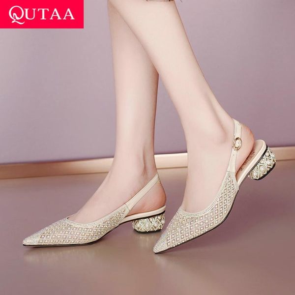 pointed toe square heel sandals genuine leather crystal female shoes summer back strap buckle women pumps size 34-41 dress, Black
pointed toe square heel sandals genuine leather crystal female shoes summer back strap buckle women pumps size 34-41 dress, Black