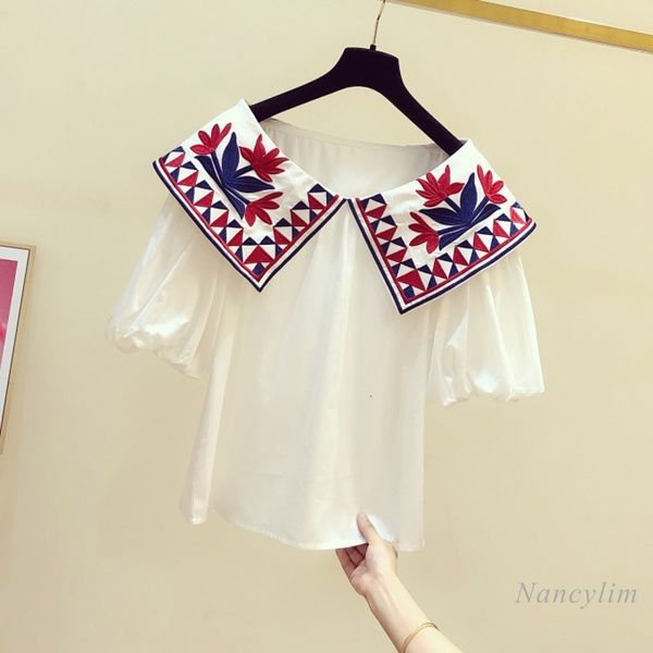 blouses pullover blouse women summer korean style fashion flowers embroidered doll collar short lantern sleeve white shirts
blouses pullover blouse women summer korean style fashion flowers embroidered doll collar short lantern sleeve white shirts