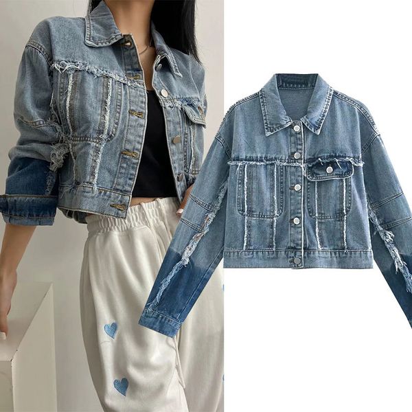 women's jackets za women denim jackets autumn single-breasted color match short blazer vintage female jacket long pocket slv2, Black;brown
women's jackets za women denim jackets autumn single-breasted color match short blazer vintage female jacket long pocket slv2, Black;brown