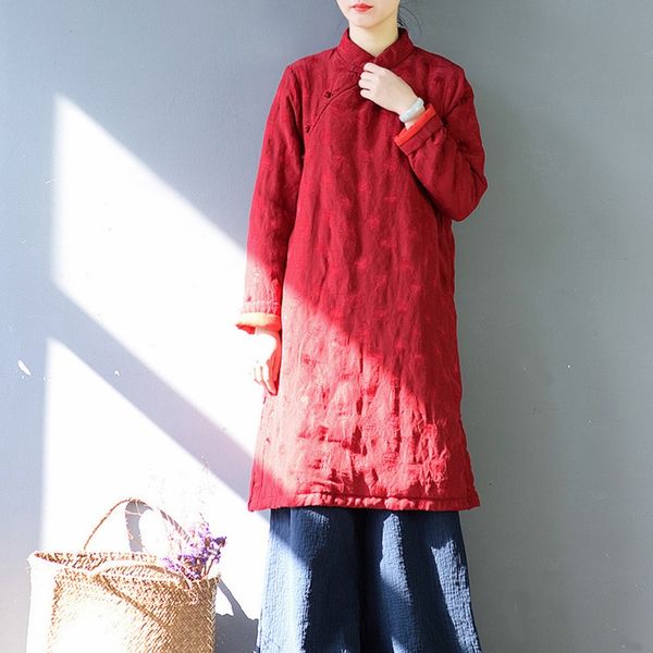 chinese style clothing women hanfu 2021 winter autumn dress vintage batwing-sleeve plus size loose long cotton robe dress 12148, Red
chinese style clothing women hanfu 2021 winter autumn dress vintage batwing-sleeve plus size loose long cotton robe dress 12148, Red