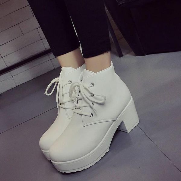boots women chunky platform mid block high heel casual shoes lace up autumn winter -boots ladies, Black
boots women chunky platform mid block high heel casual shoes lace up autumn winter -boots ladies, Black