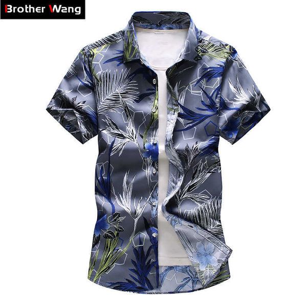 16 color men's floral shirt summer fashion casual hawaii printing short sleeve male brand plus size 5xl 6xl 7xl 210721, White;black
16 color men's floral shirt summer fashion casual hawaii printing short sleeve male brand plus size 5xl 6xl 7xl 210721, White;black