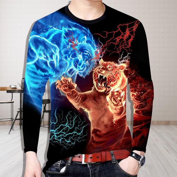 men's t-shirts spring round neck long-sleeved wolf t-shirt 2021 autumn trend 3d tiger figure clothes casual plus size, White;black
men's t-shirts spring round neck long-sleeved wolf t-shirt 2021 autumn trend 3d tiger figure clothes casual plus size, White;black