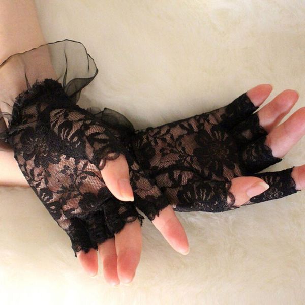 five fingers gloves women' lace short fingerless vintage perspective mitten lady girls sunscreen party half finger solid color, Blue;gray
five fingers gloves women' lace short fingerless vintage perspective mitten lady girls sunscreen party half finger solid color, Blue;gray