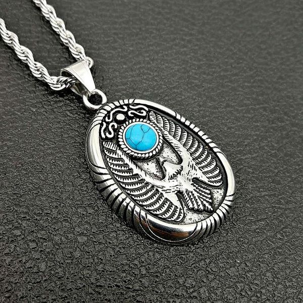 pendant necklaces stainless steel with green stone men necklace vintage egyptian horus bird falcon holding ankh hawk eagle, Silver
pendant necklaces stainless steel with green stone men necklace vintage egyptian horus bird falcon holding ankh hawk eagle, Silver