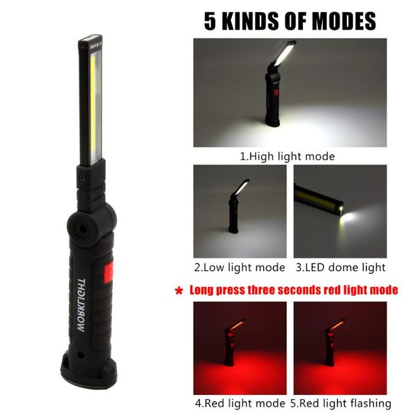 portable 5 mode cob torch usb rechargeable led work light magnetic lanterna hanging hook lamp for camping torches
portable 5 mode cob torch usb rechargeable led work light magnetic lanterna hanging hook lamp for camping torches