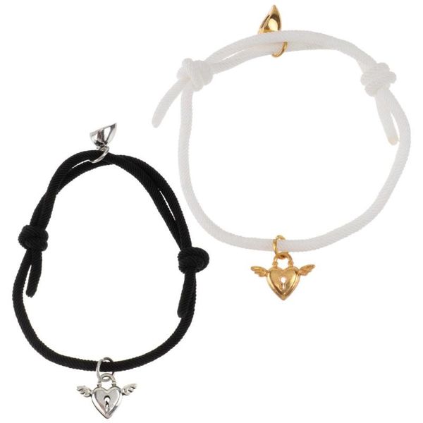 charm bracelets 1 pair alloy loving heart lovers bracelet delicate male female hand rope jewelry, Golden;silver
charm bracelets 1 pair alloy loving heart lovers bracelet delicate male female hand rope jewelry, Golden;silver