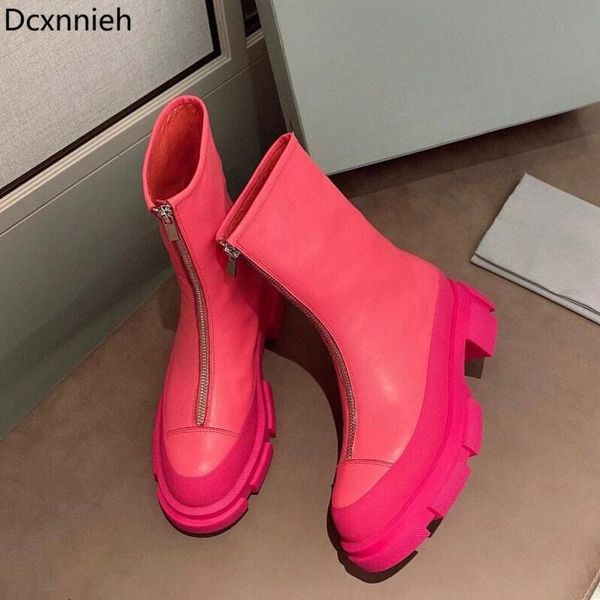 boots rose red thick sole women motorcycle front zip genuine leather knight short woman casual flat women's autumn shoes, Black
boots rose red thick sole women motorcycle front zip genuine leather knight short woman casual flat women's autumn shoes, Black