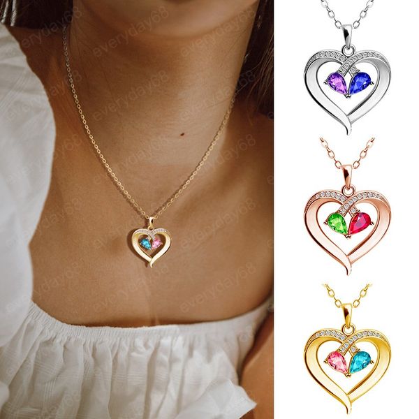 fashion hollow heart pendant necklace luxurious two-color crystal rhinestone necklace for women girls elegant jewelry gifts, Silver
fashion hollow heart pendant necklace luxurious two-color crystal rhinestone necklace for women girls elegant jewelry gifts, Silver