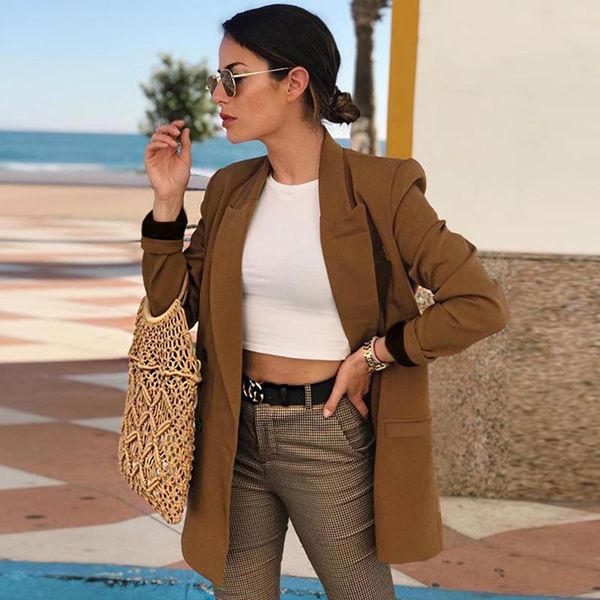 women's suits & blazers women vintage double breasted blazer work office lady slim coat jacket long sleeve ladies female 2021, White;black
women's suits & blazers women vintage double breasted blazer work office lady slim coat jacket long sleeve ladies female 2021, White;black