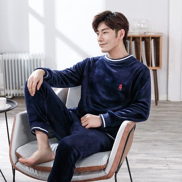 men's sleepwear 21 winter products flannel thread round neck pullover pajamas loose thick warmth can be worn outside the home suit, Black;brown
men's sleepwear 21 winter products flannel thread round neck pullover pajamas loose thick warmth can be worn outside the home suit, Black;brown
