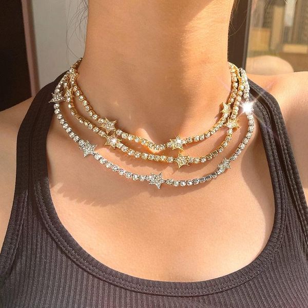 chains flatfoosie fashion shiny crystal star choker necklace for women iced out rhinestone tennis chain 2022 party jewelry, Silver
chains flatfoosie fashion shiny crystal star choker necklace for women iced out rhinestone tennis chain 2022 party jewelry, Silver