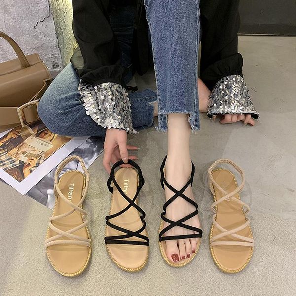 damyuan sandals 2021 flats summer women's shoes with straps roman fashion casual ladies elegant girl soft sole, Black
damyuan sandals 2021 flats summer women's shoes with straps roman fashion casual ladies elegant girl soft sole, Black