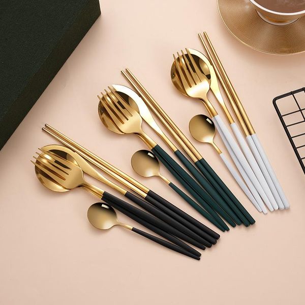 5pcs/set black gold cutlery set stainless steel dinnerware silverware flatware dinner knife fork spoon drop sets
5pcs/set black gold cutlery set stainless steel dinnerware silverware flatware dinner knife fork spoon drop sets