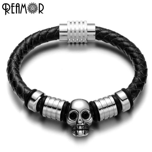 charm bracelets reamor charms male bracelet 17-21 cm leather rope with stainless steel magnet buckle & bangles men jewelry, Golden;silver
charm bracelets reamor charms male bracelet 17-21 cm leather rope with stainless steel magnet buckle & bangles men jewelry, Golden;silver