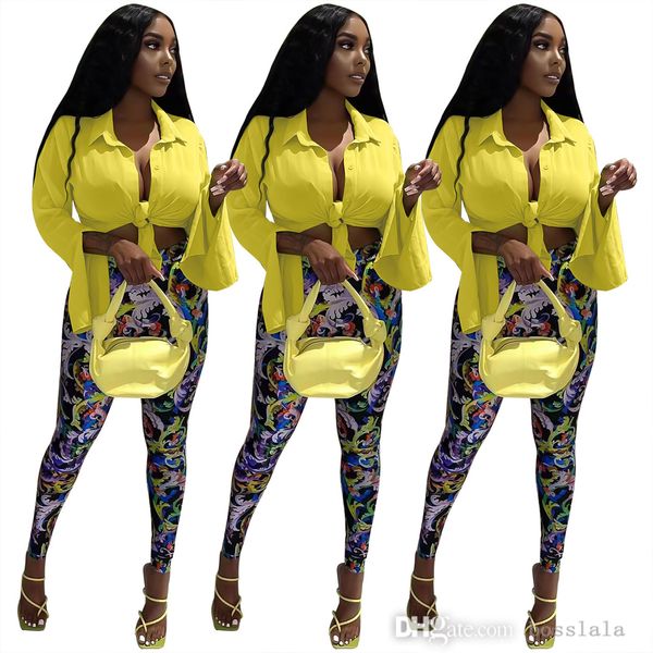 women two piece pants set designer long sleeve cardigan shirts+printed trousers outfits 2022 spring and summer tracksuits, White
women two piece pants set designer long sleeve cardigan shirts+printed trousers outfits 2022 spring and summer tracksuits, White