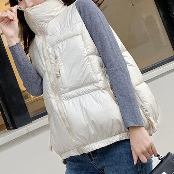 women's vests winter woman down cotton short vest coat solid stand colloar sleeveless jacket plus size waistcoat korean style gilet fem, Black;white
women's vests winter woman down cotton short vest coat solid stand colloar sleeveless jacket plus size waistcoat korean style gilet fem, Black;white