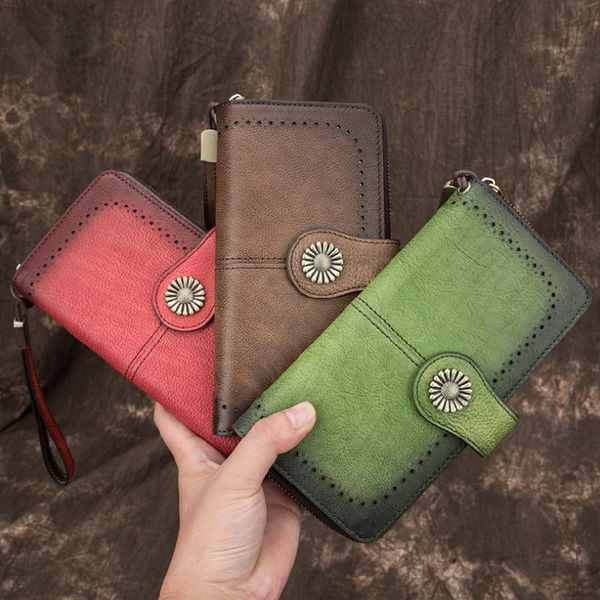 wallets luufan vintage purse ladies genuine leather long zipper wallet casual clutch bag, Red;black
wallets luufan vintage purse ladies genuine leather long zipper wallet casual clutch bag, Red;black