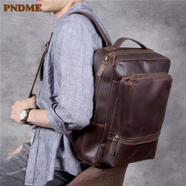 backpack pndme men's casual simple cintage genuine leather travel bagpack brown lapbookbags
backpack pndme men's casual simple cintage genuine leather travel bagpack brown lapbookbags