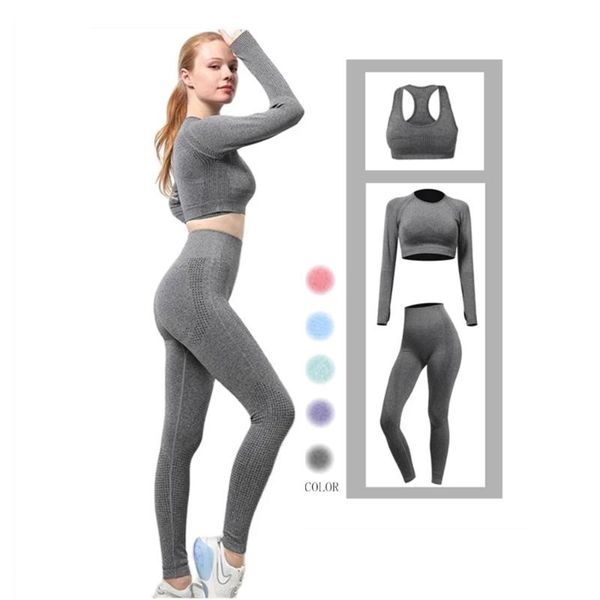 yoga outfit 3/pcs women's fitness sportswear set seamless wear crop long sleeve sports bra high waist leggings
yoga outfit 3/pcs women's fitness sportswear set seamless wear crop long sleeve sports bra high waist leggings
