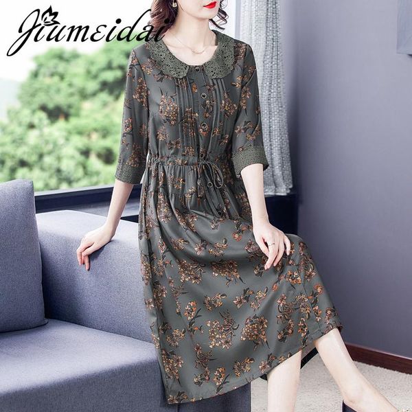 jiumeidai women spring a-line dress office lady elegant printed long dresses lace collar female retro party clothing vestidos casual, Black;gray
jiumeidai women spring a-line dress office lady elegant printed long dresses lace collar female retro party clothing vestidos casual, Black;gray
