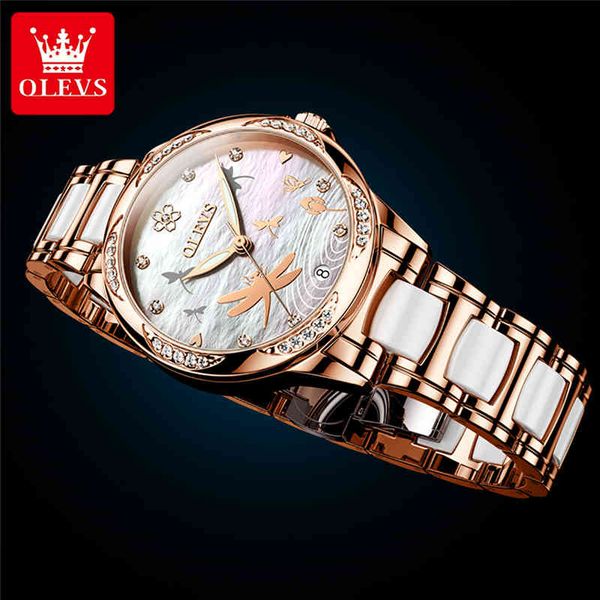 olevs luxe brand new fashion women mechanical clock ceramics automatic s for gift for relogio feminino, Slivery;brown
olevs luxe brand new fashion women mechanical clock ceramics automatic s for gift for relogio feminino, Slivery;brown