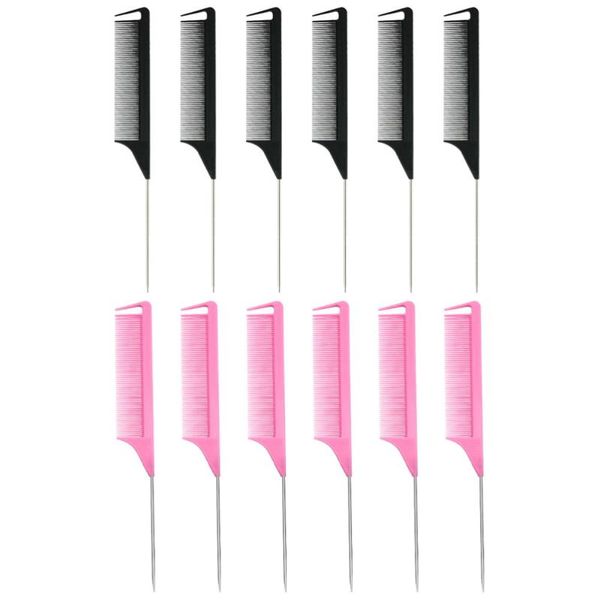 hair brushes 12pcs hairdressing pintail comb highlight tail for hairshop home indoor, Silver
hair brushes 12pcs hairdressing pintail comb highlight tail for hairshop home indoor, Silver