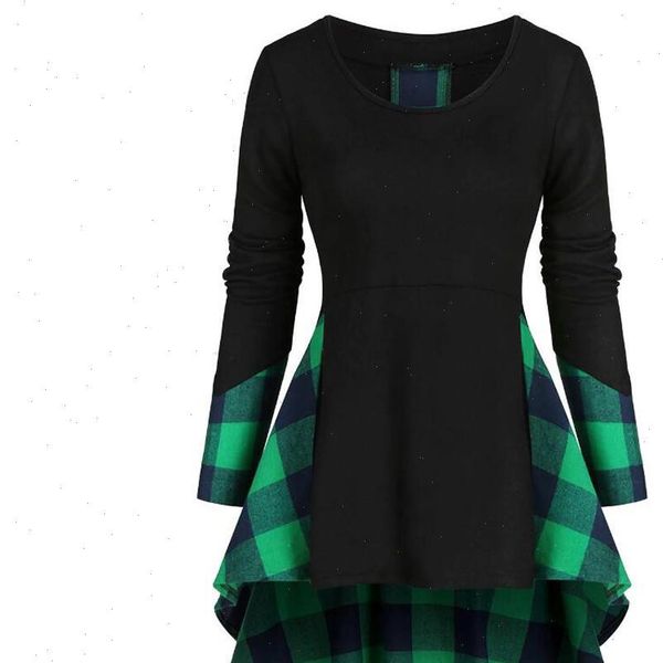 womens t shirts plus size long sleeves 5xl for women plaid up asymmetrical high low female o neck shirt, White
womens t shirts plus size long sleeves 5xl for women plaid up asymmetrical high low female o neck shirt, White