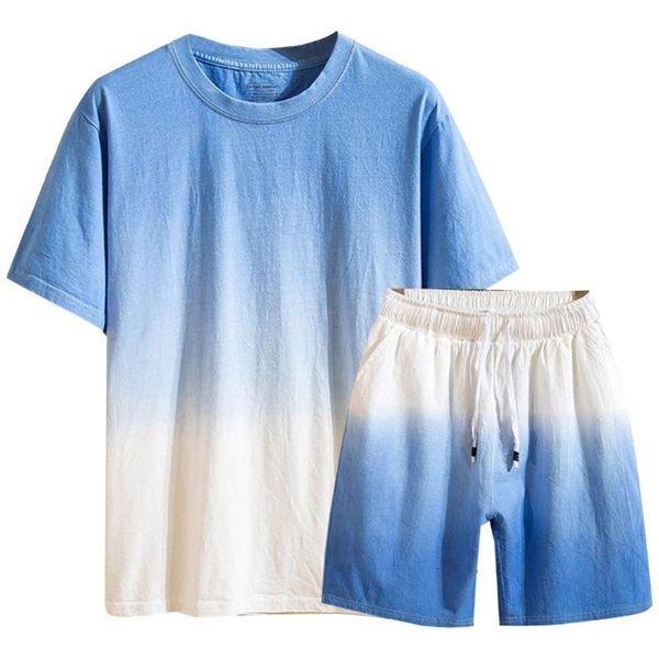 men's tracksuits summer cotton linen shortsleeved short pant fashion gradual color suit, Gray
men's tracksuits summer cotton linen shortsleeved short pant fashion gradual color suit, Gray