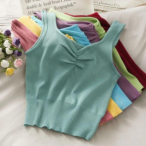 women's tanks & camis women korean style soild knitted summer fashion harajuku sleeveless knitwear vest female camisole, White
women's tanks & camis women korean style soild knitted summer fashion harajuku sleeveless knitwear vest female camisole, White