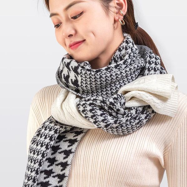 scarves 2021 scarf female autumn and winter houndstooth knitted wool thickened warm cashmere high-end shawl, Blue;gray
scarves 2021 scarf female autumn and winter houndstooth knitted wool thickened warm cashmere high-end shawl, Blue;gray