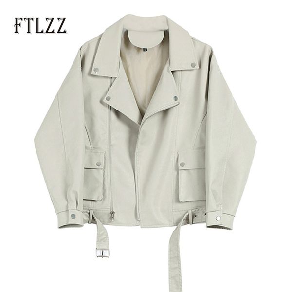 faux leather jacket women loose soft coat female zipper with blet biker overcoat ladies punk white outwear 210525, Black
faux leather jacket women loose soft coat female zipper with blet biker overcoat ladies punk white outwear 210525, Black