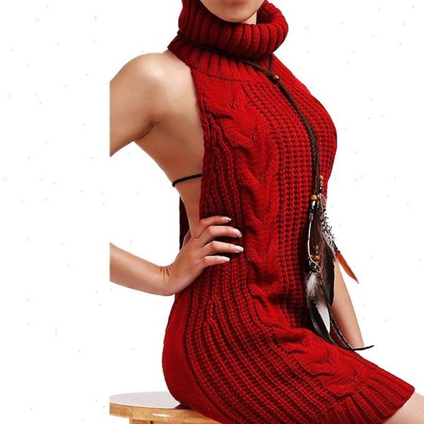 women womens sweaters backless sweater sleeveless turtleneck pullover cosplay dress fall knit drop, White;black
women womens sweaters backless sweater sleeveless turtleneck pullover cosplay dress fall knit drop, White;black