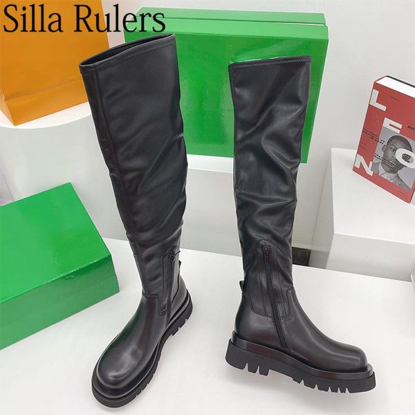 boots thick sole over the knee women real leather knight woman round toe stretch motorcycle long, Black
boots thick sole over the knee women real leather knight woman round toe stretch motorcycle long, Black