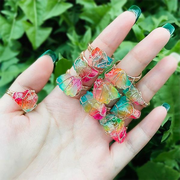 wedding rings boho dyed crystal ring for women golden wire wound colorful natural stone adjustable handmade jewelry party gifts, Slivery;golden
wedding rings boho dyed crystal ring for women golden wire wound colorful natural stone adjustable handmade jewelry party gifts, Slivery;golden