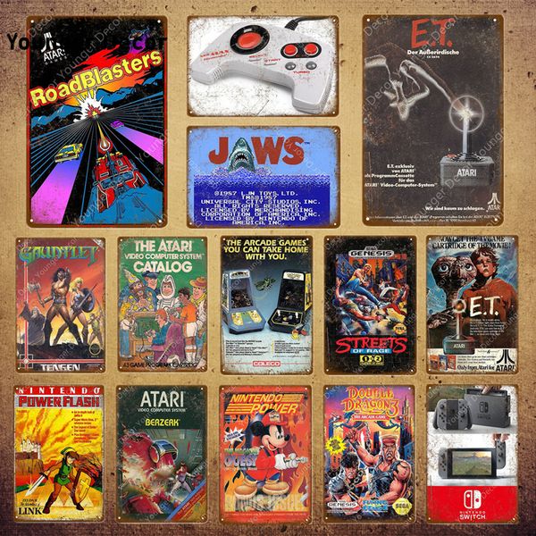 classic video game et poster play gaming metal tin signs for kids room game center home decor vintage gamer plaque yi-099
classic video game et poster play gaming metal tin signs for kids room game center home decor vintage gamer plaque yi-099