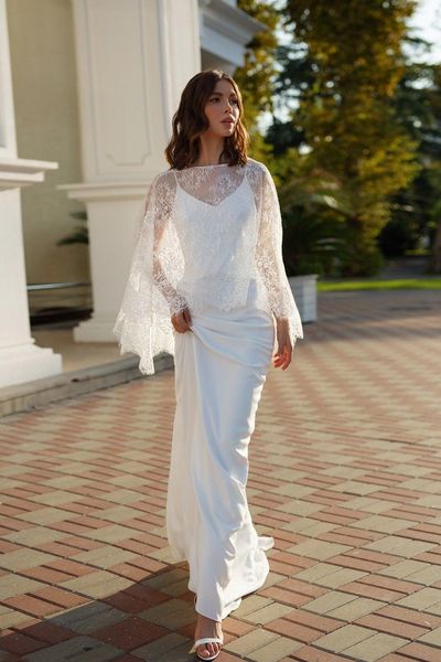 simple long wedding party bride gowns with lace wraps backless robe de marrige women formal dress, White
simple long wedding party bride gowns with lace wraps backless robe de marrige women formal dress, White