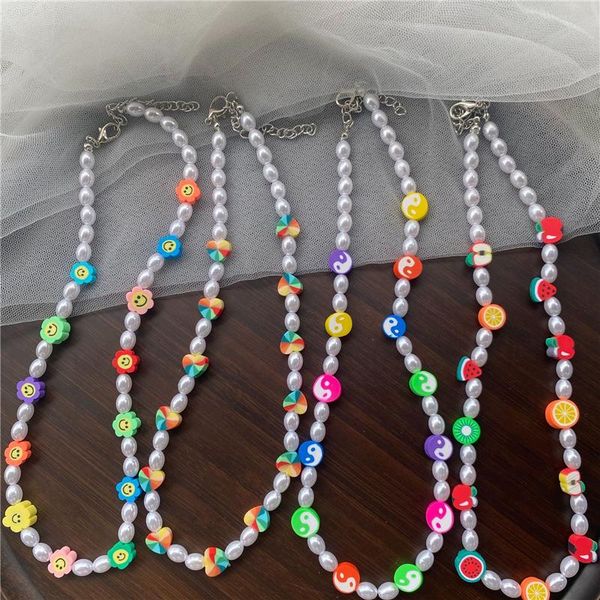 chains aide 2021 korean sweet metal chain colorful imitation pearl beads irregular flowers fruit necklace for girls children gift, Silver
chains aide 2021 korean sweet metal chain colorful imitation pearl beads irregular flowers fruit necklace for girls children gift, Silver