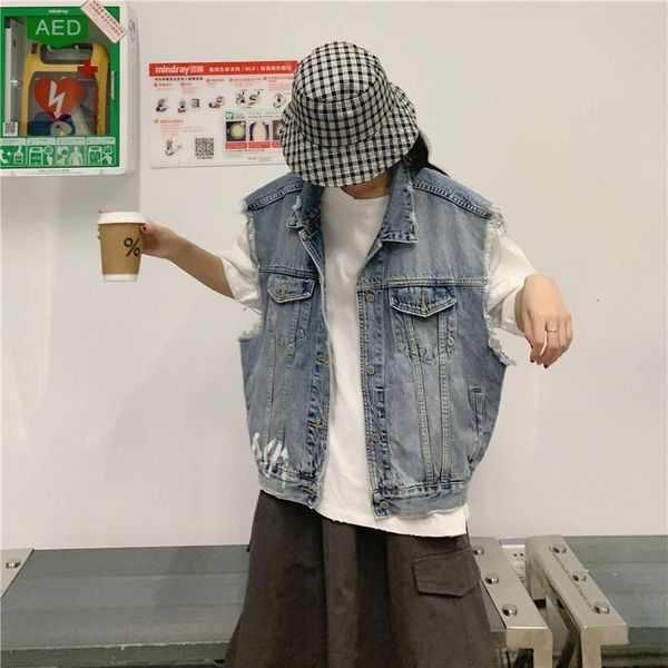 women's vests nice fashionable sleeveless pocket denim printed vest fall lapel button loose jacket fashion, Black;white
women's vests nice fashionable sleeveless pocket denim printed vest fall lapel button loose jacket fashion, Black;white