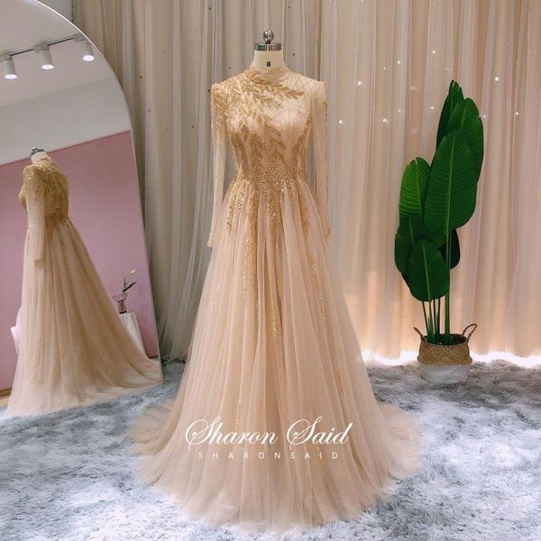 party dresses champgane gold luxury dubai muslim evening dress long sleeve high neck saudi arabic formal for women wedding gowns, White;black
party dresses champgane gold luxury dubai muslim evening dress long sleeve high neck saudi arabic formal for women wedding gowns, White;black