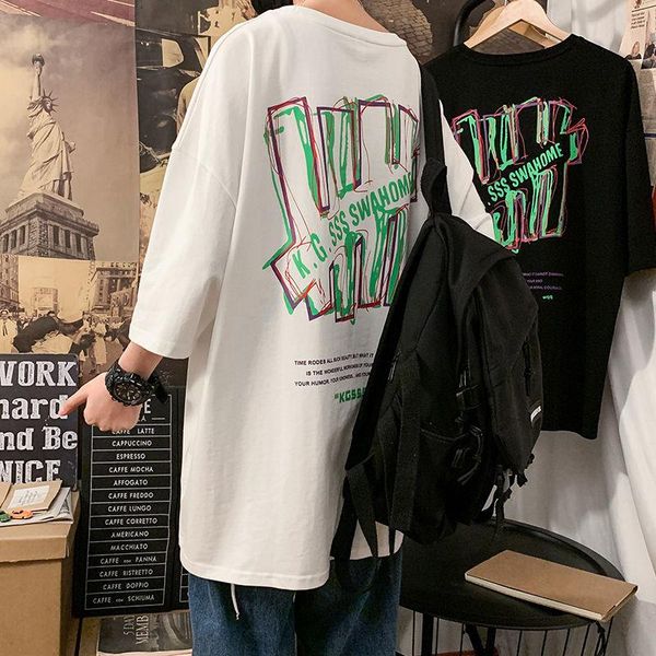 men's t-shirts printed hiphop short sleeve t-shirt spring summer sports loose casual o-neck bottoming shirt mens clothes streetwear tre, White;black
men's t-shirts printed hiphop short sleeve t-shirt spring summer sports loose casual o-neck bottoming shirt mens clothes streetwear tre, White;black