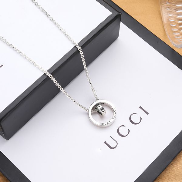 designer jewelry interlocking circle double ring necklace fashion versatile trend men and women lovers same clavicle sweater chain pendant, Silver
designer jewelry interlocking circle double ring necklace fashion versatile trend men and women lovers same clavicle sweater chain pendant, Silver