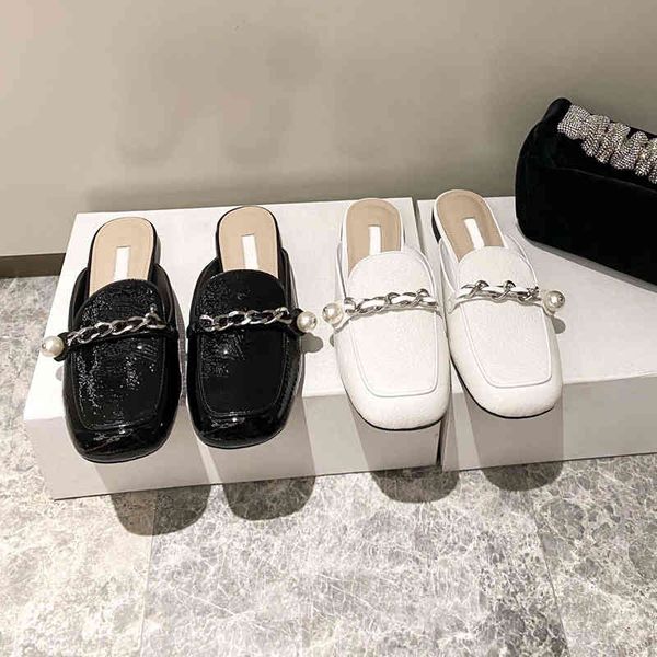 m family pearl metal chain, decoration, wrinkled patent leather, bright face, square head and flat bottom yw yw, Black
m family pearl metal chain, decoration, wrinkled patent leather, bright face, square head and flat bottom yw yw, Black