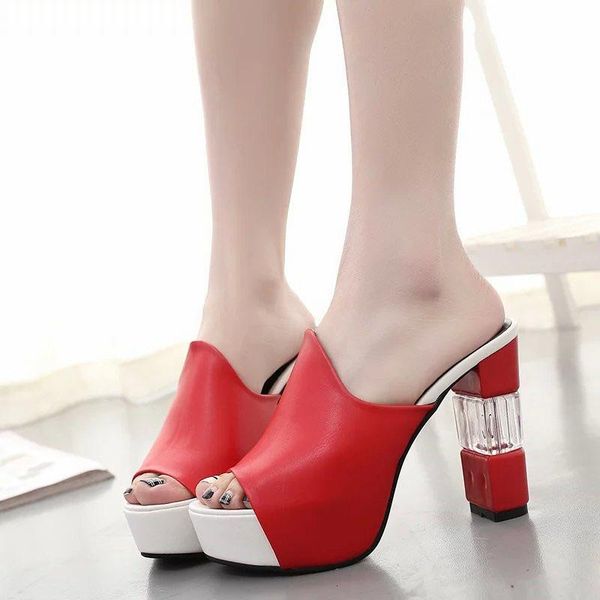 slippers platform women summer high heels slides open toe shoes transparent heel eu 34-41 42, Black
slippers platform women summer high heels slides open toe shoes transparent heel eu 34-41 42, Black