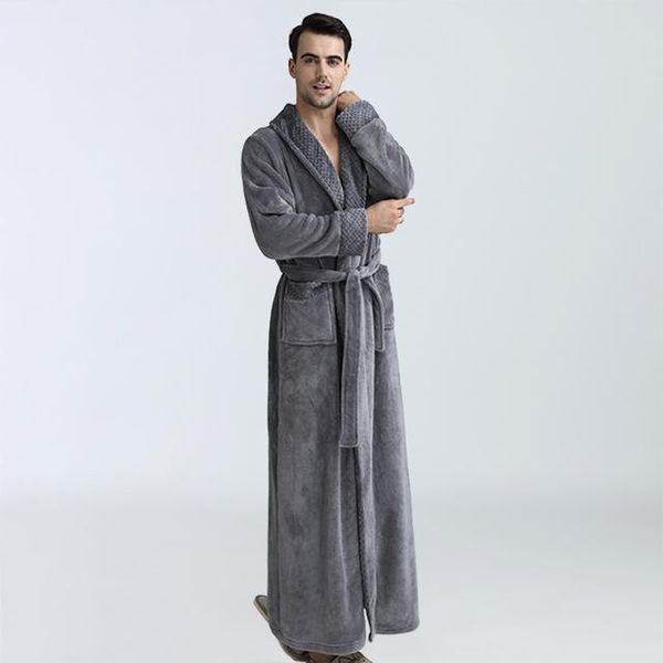 men's sleepwear long bathrobe flannel v neck autumn winter pockets robes with sashes terry warm soft home wear for male 2021, Black;brown
men's sleepwear long bathrobe flannel v neck autumn winter pockets robes with sashes terry warm soft home wear for male 2021, Black;brown