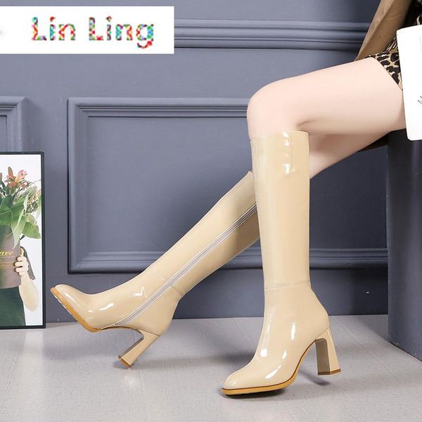 boots 2021 linling knee high heels women shoes patent leather thigh black beige botas altas mujer ins
boots 2021 linling knee high heels women shoes patent leather thigh black beige botas altas mujer ins
