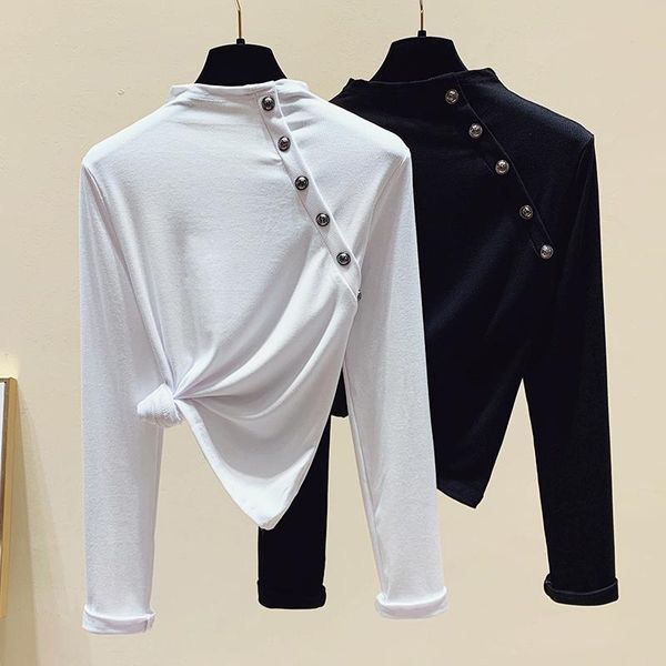 women's t-shirt wwenn women t shirt cotton long sleeve tshirt femininant 2021 autumn spring casual button tee female korean clothing b, White
women's t-shirt wwenn women t shirt cotton long sleeve tshirt femininant 2021 autumn spring casual button tee female korean clothing b, White