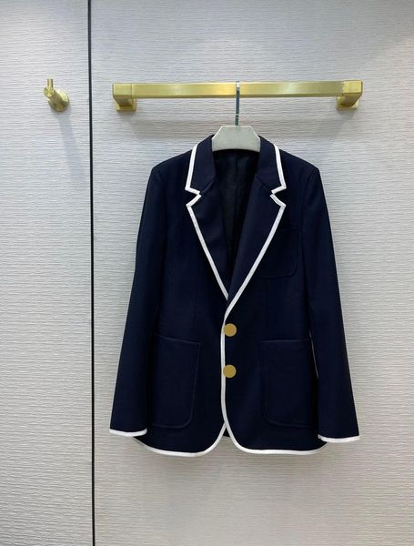 women's suits & blazers office style dark blue coat for women autumn 2021 fashion white edge slim suit good quality versatile, White;black
women's suits & blazers office style dark blue coat for women autumn 2021 fashion white edge slim suit good quality versatile, White;black