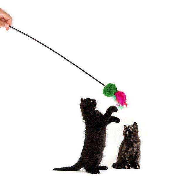cat toys 3pcs/lot kitten interactive rod toy wire wand set funny pompom feathers with bell pet supplies random color
cat toys 3pcs/lot kitten interactive rod toy wire wand set funny pompom feathers with bell pet supplies random color