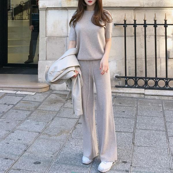 women's tracksuits casual knipants suit spring sets sweater and wide-leg pants trousers women knitting two piece set, Gray
women's tracksuits casual knipants suit spring sets sweater and wide-leg pants trousers women knitting two piece set, Gray